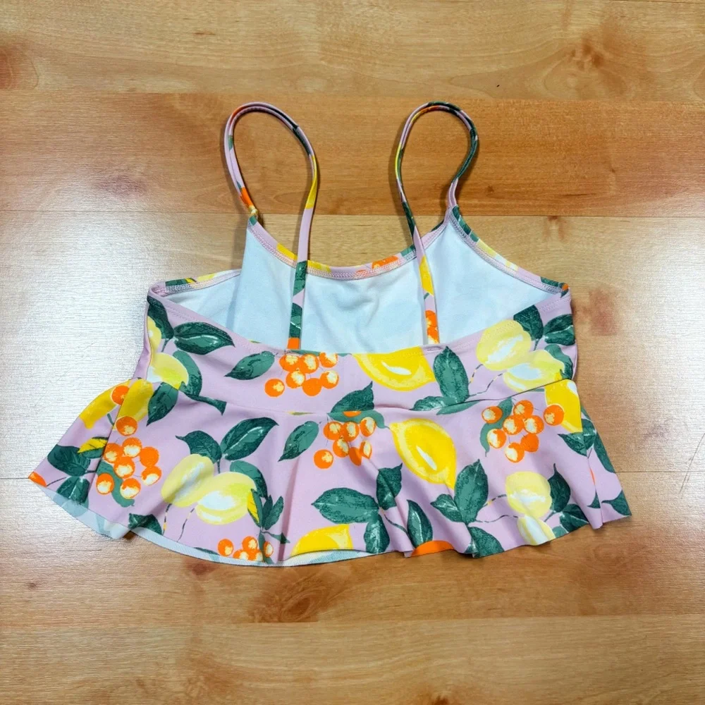 Oshkosh Pink Yellow & Orange Lemon Ruffle Tankini Top & Bottoms Swim Set 14